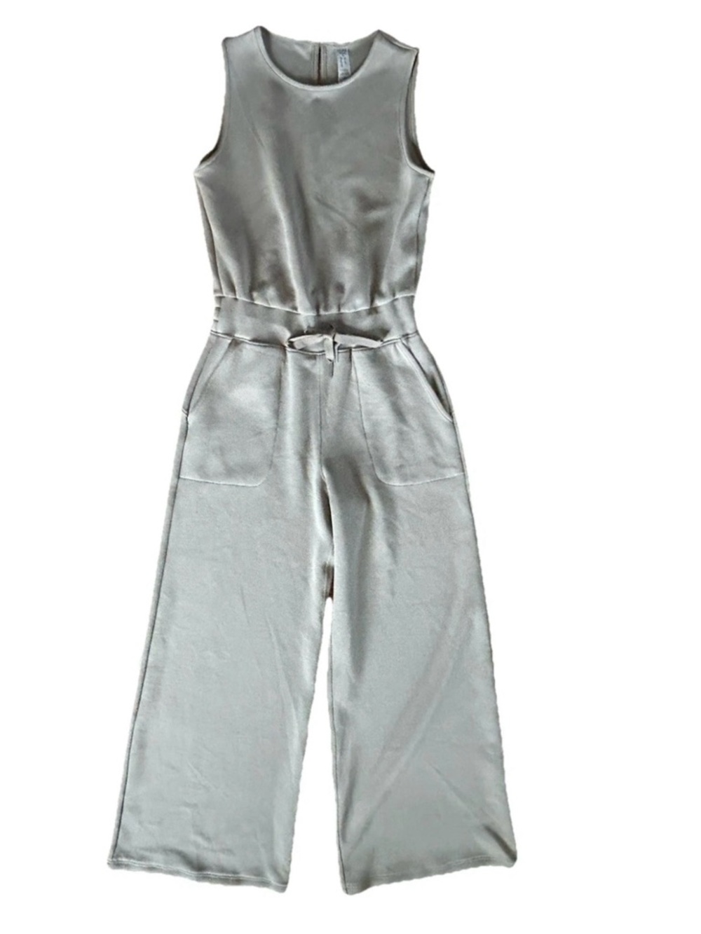SPANX Sleeveless Wide Leg Jumpsuit in Light Gray Size Small
